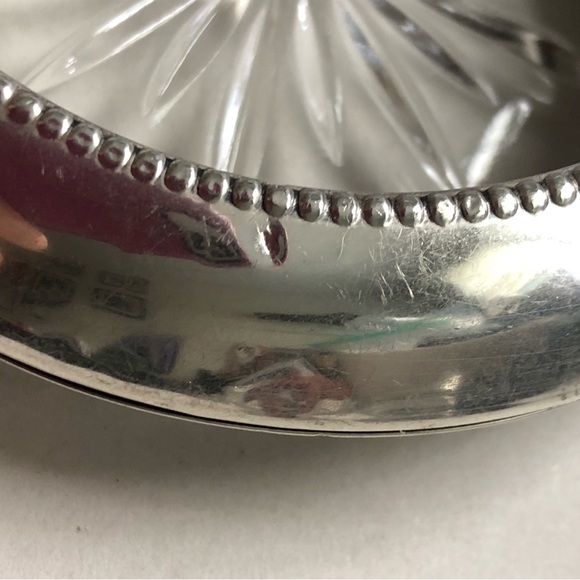 Vintage Frank M. Whiting Small Sterling Silver Crystal Coaster - Picture 11 of 13